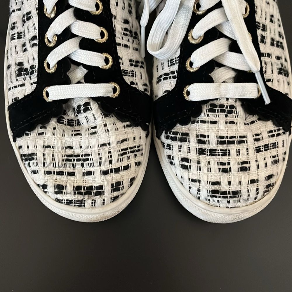 JACK ROGERS Teagan Sneakers Black and White Tweed, Size 8.5 - Picture 5 of 10